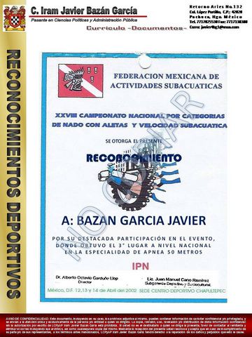3er lugar nacional en abnea